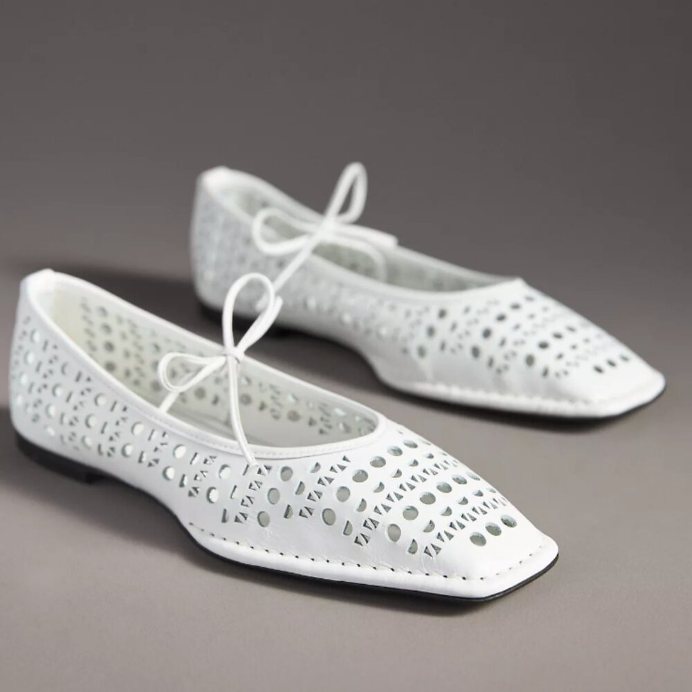 Aloha Ballet flats - white perforated leather sz 41